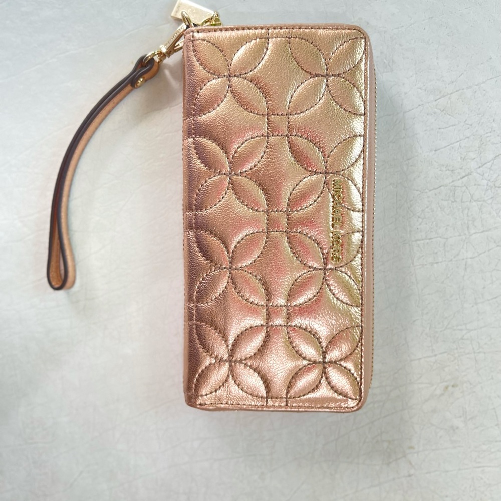 Michael Kohrs floral Rose Gold Metallic Wallet